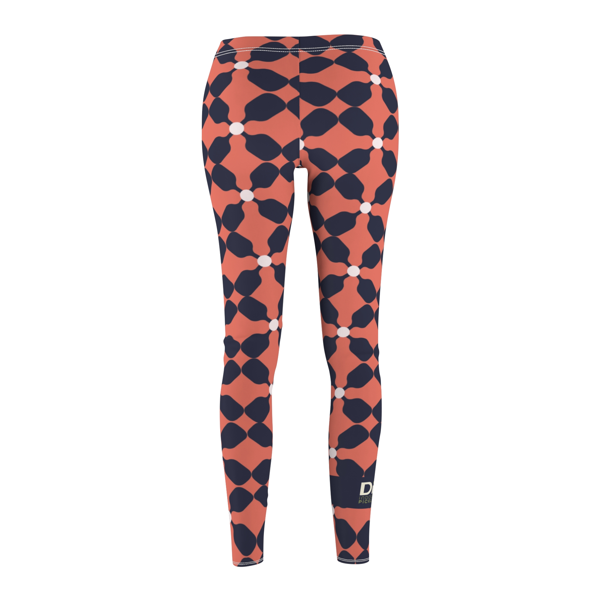 DiNK'D Women's Cut & Sew Casual Leggings - Coral - Image 3