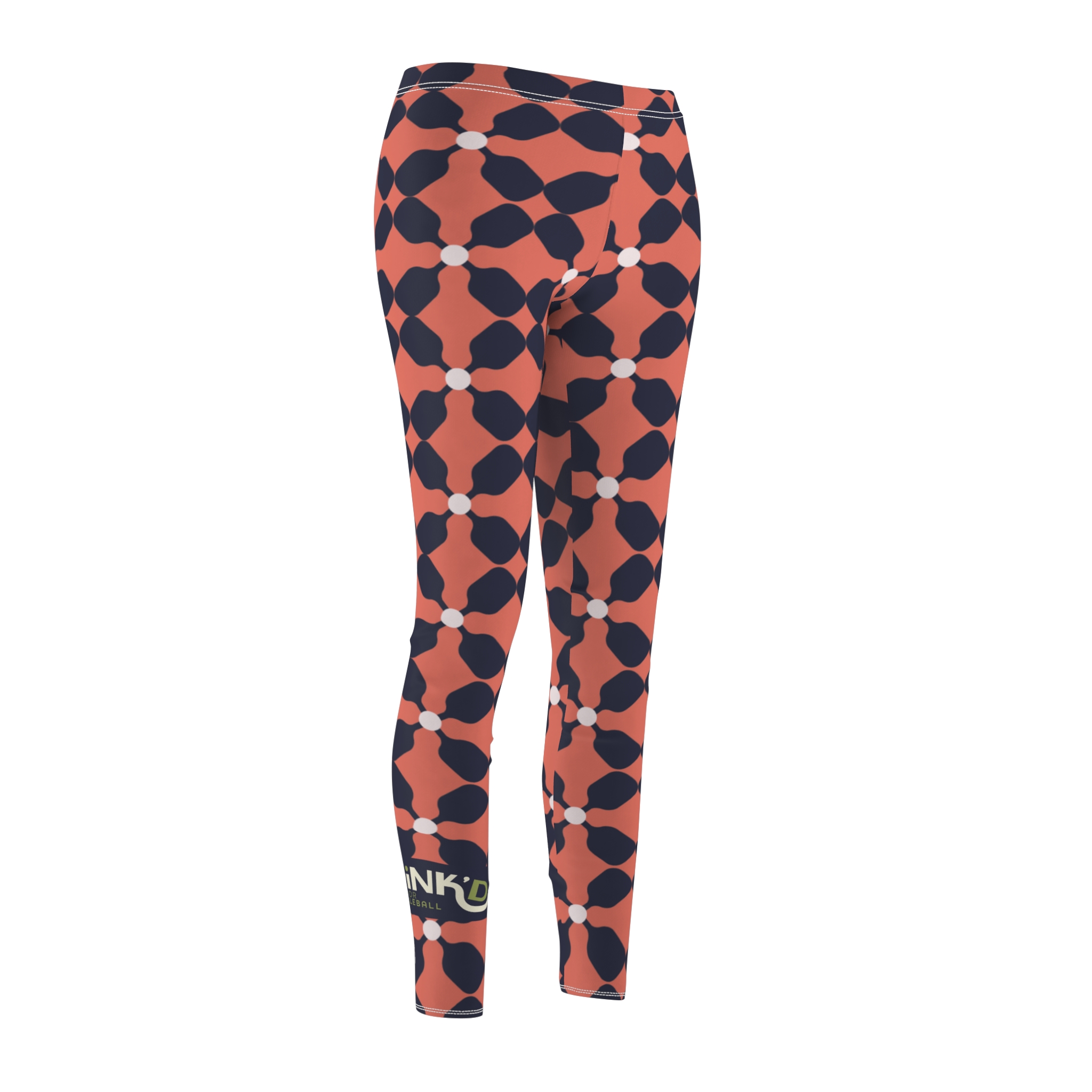 DiNK'D Women's Cut & Sew Casual Leggings - Coral - Image 4