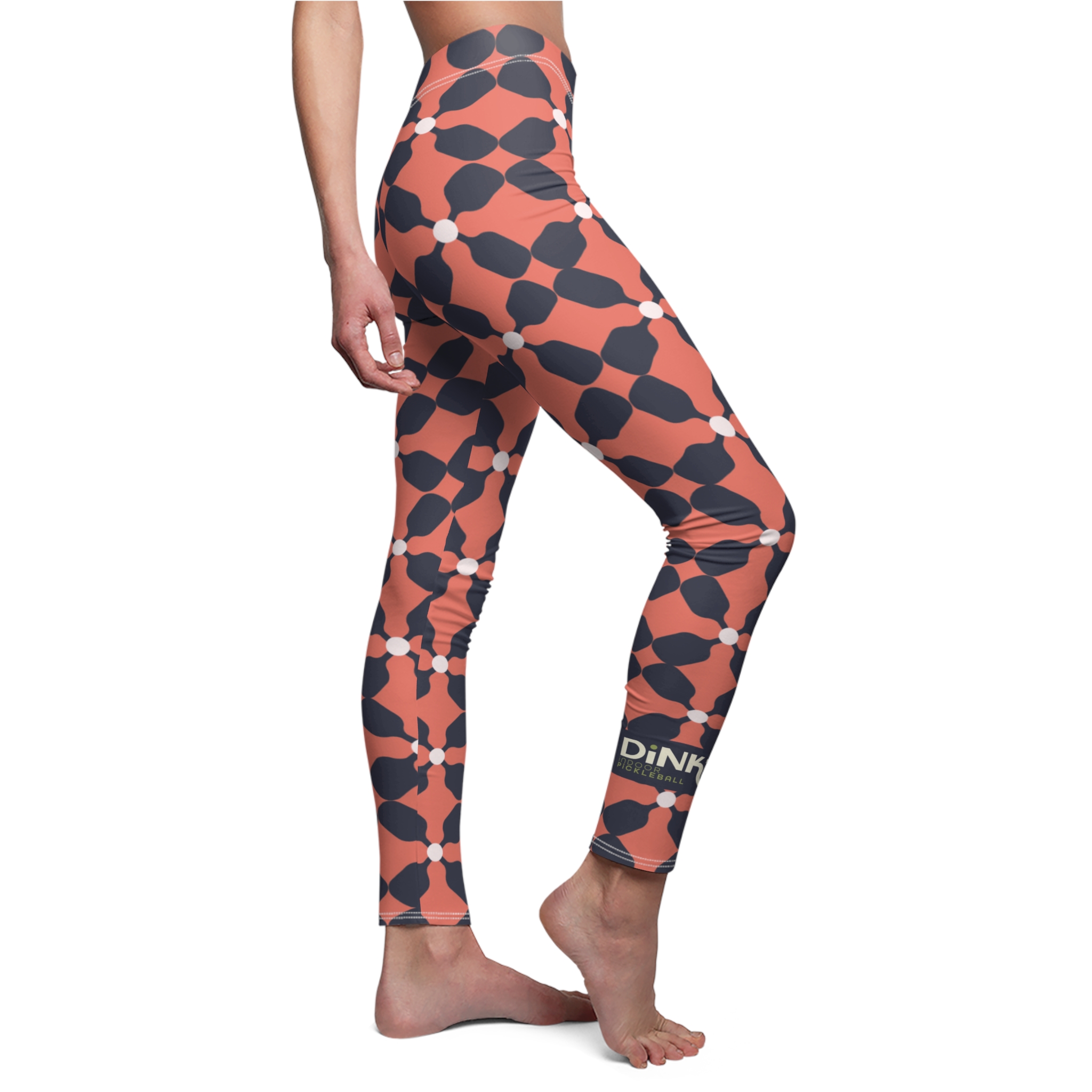 DiNK'D Women's Cut & Sew Casual Leggings - Coral
